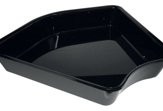 PLAT PLEXIGLAS NOIR - ANGLE ARRONDI 135°