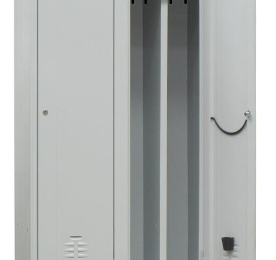 VESTIAIRE INDUSTRIE SALISSANTE ACIER SUR PIEDS, 2 CASES, COULEUR GRISE RAL7035