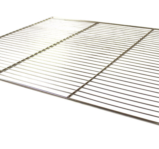 GRILLE INOX GN2/1, 30 FILS D.2 MM L 650 MM 2 TRAVERSES D.5 MM L 530 MM