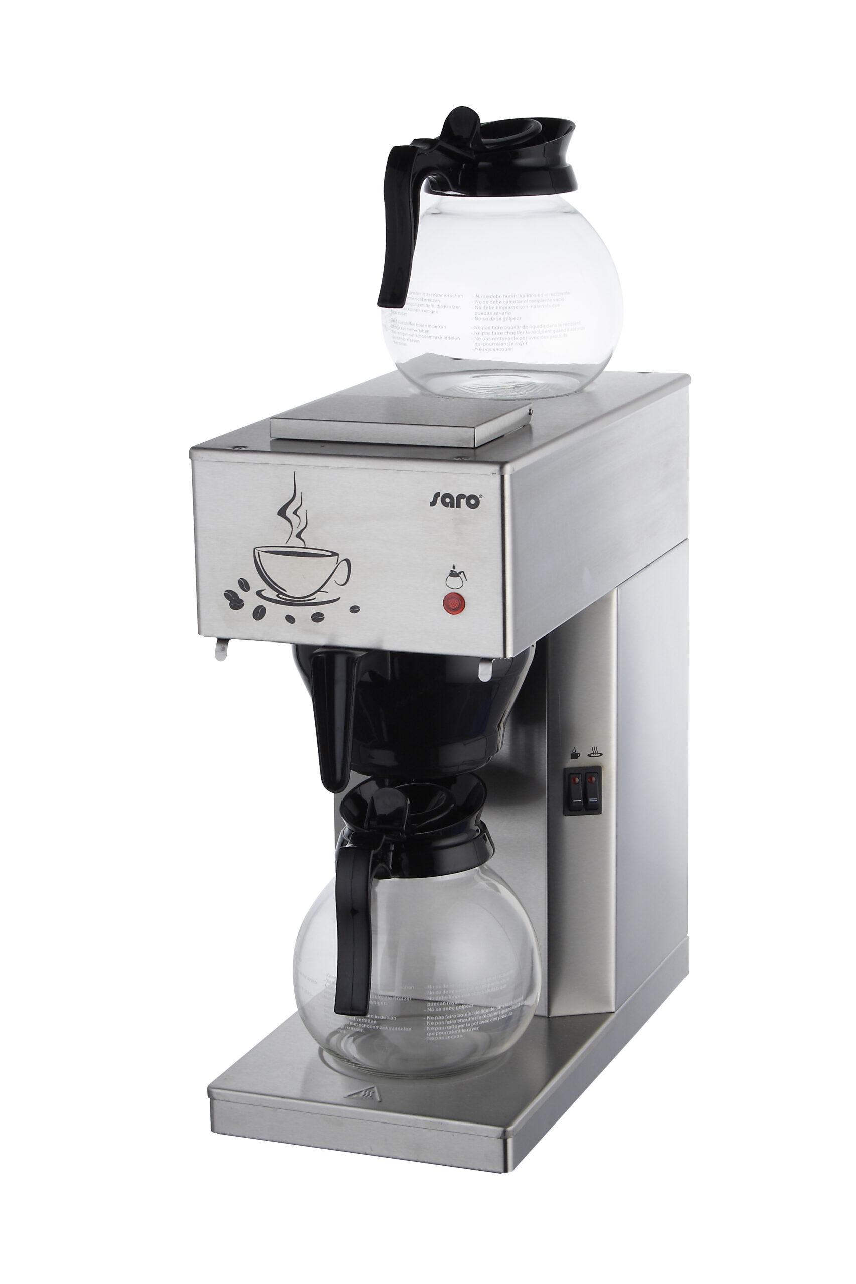 MACHINE A CAFE ELECTRIQUE AVEC 2 PICHETS EN VERRE 2X1.8 L