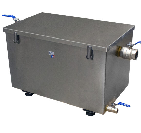 BAC A GRAISSE INOX 304, 42L, CAPACITE DE 100 COUVERTS, 4 PIEDS REGLABLES, FOURNI AVEC PANIER