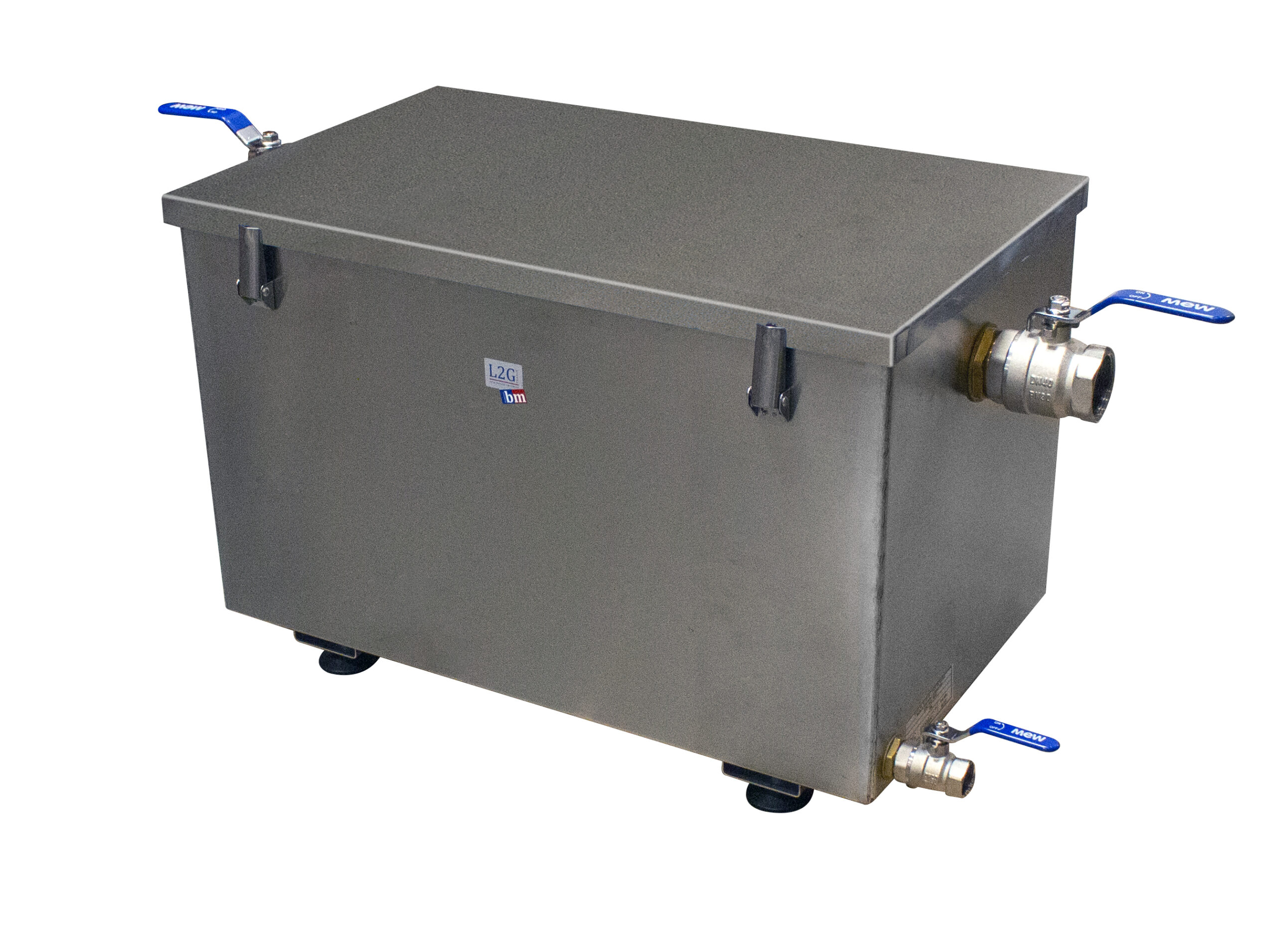 BAC A GRAISSE INOX 304, 42L, CAPACITE DE 100 COUVERTS, 4 PIEDS REGLABLES, FOURNI AVEC PANIER
