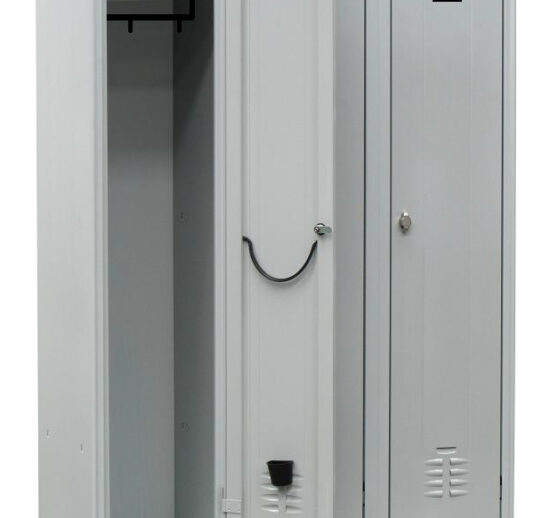 VESTIAIRE INDUSTRIE PROPRE ACIER SUR PIEDS, 3 CASES, COULEUR GRISE RAL7035
