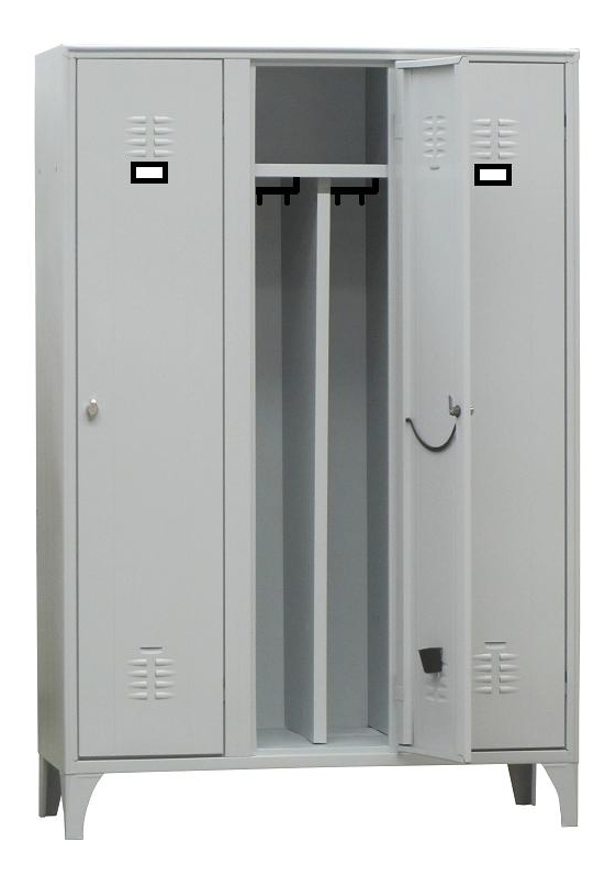VESTIAIRE INDUSTRIE SALISSANTE ACIER SUR PIEDS, 3 CASES, COULEUR GRISE RAL7035