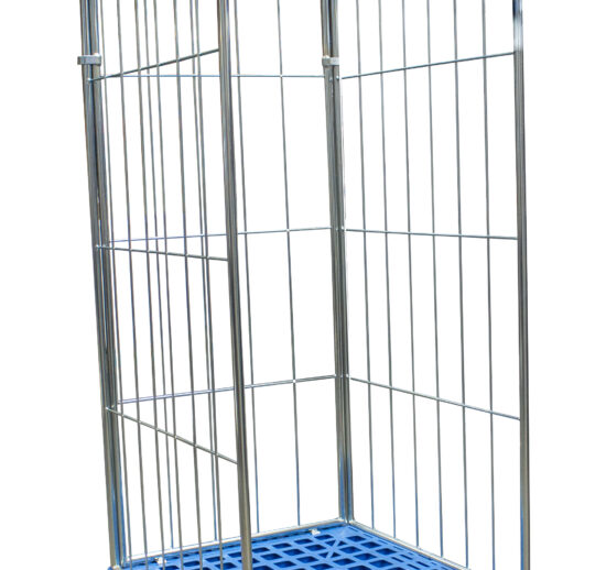 ROLLCONTAINER AVEC SOCLE PLASTIQUE, 3 RIDELLES ZINGUEES DEMONTABLES