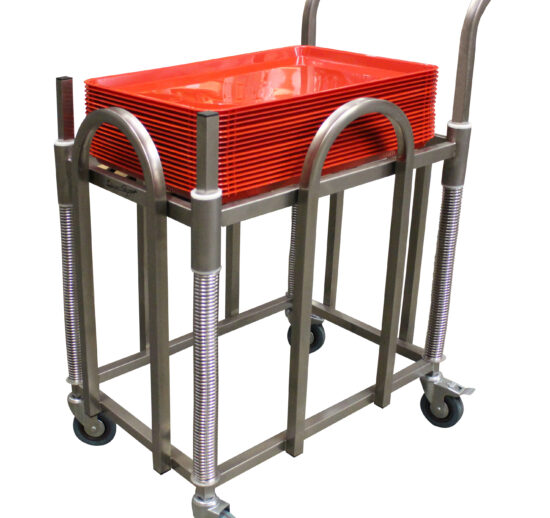 CHARIOT INOX 304 A NIVEAU CONSTANT POUR PLATEAUX ABS 600X400MM