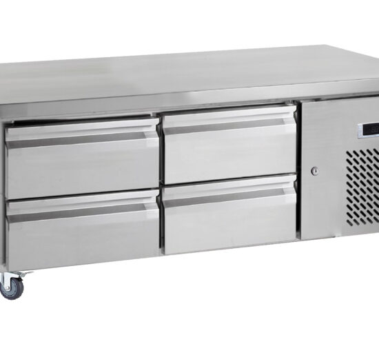 SOUBASSEMENT REFRIGERE -2/+8°C, 2X2 TIROIRS POUR BAC GASTRO GN1/1