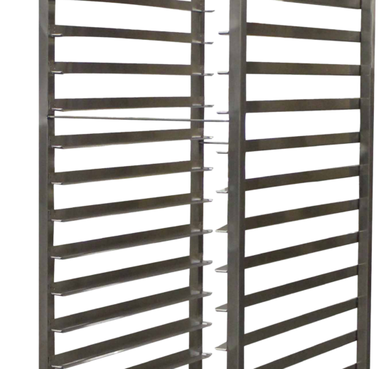 ECHELLE SOUDEE INOX A GLISSIERES 600X400 MM ENTREE 400MM - 20 NIVEAUX - CHAPE POLY SANS FREINS