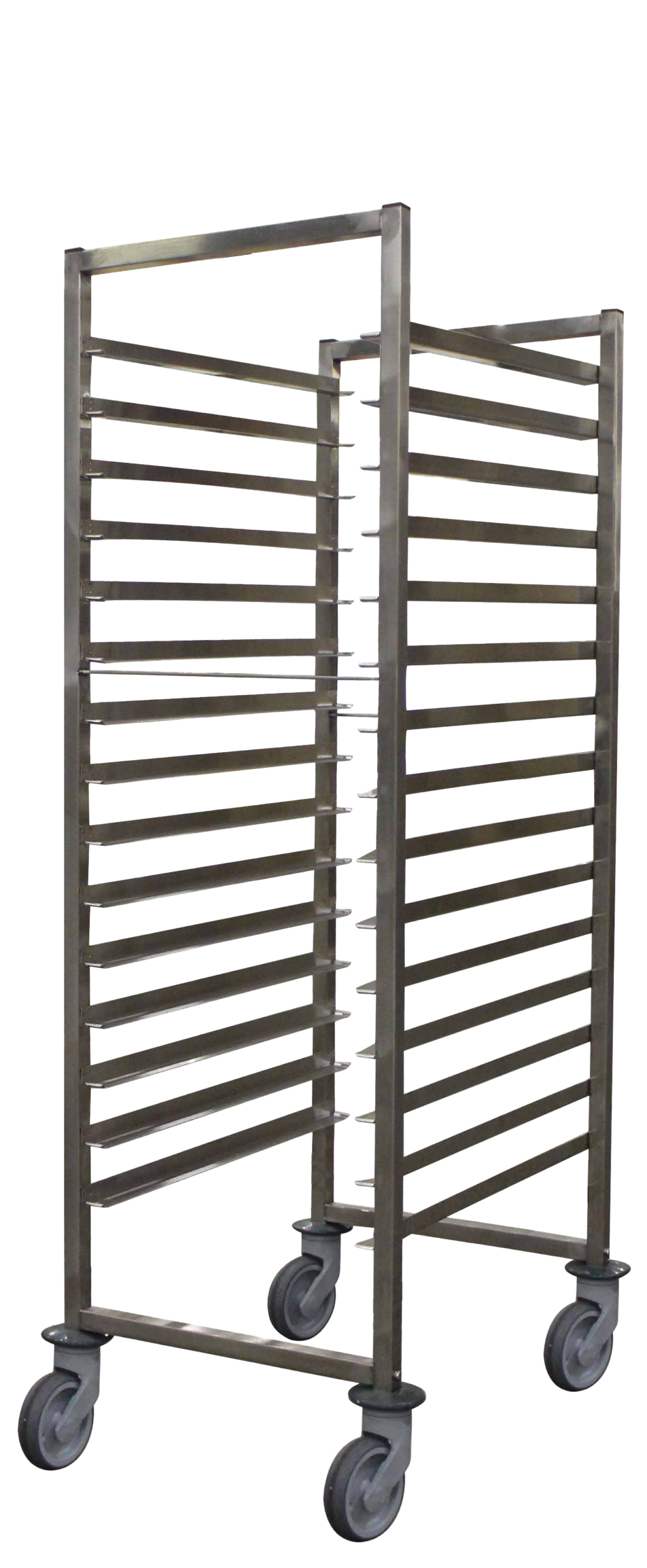 ECHELLE SOUDEE INOX A GLISSIERES 600X400 MM ENTREE 400MM - 20 NIVEAUX - CHAPE POLY SANS FREINS