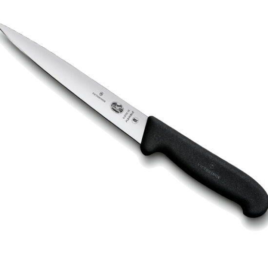 COUTEAU FILET SOLE VICTORINOX MANCHE NOIR SURMOULE LONGUEUR DE LAME: L-180 MM