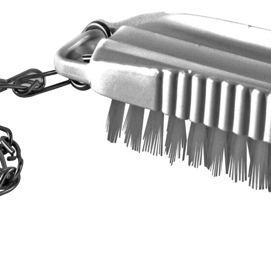 BROSSE A ONGLES BLANCHE AVEC CHAINE INOX