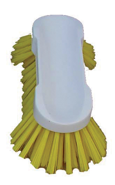 BROSSE TONNEAU PAPILLON 245 MM FIBRE POLYESTER COULEUR JAUNE, SUPPORT POLYPROPYLENE