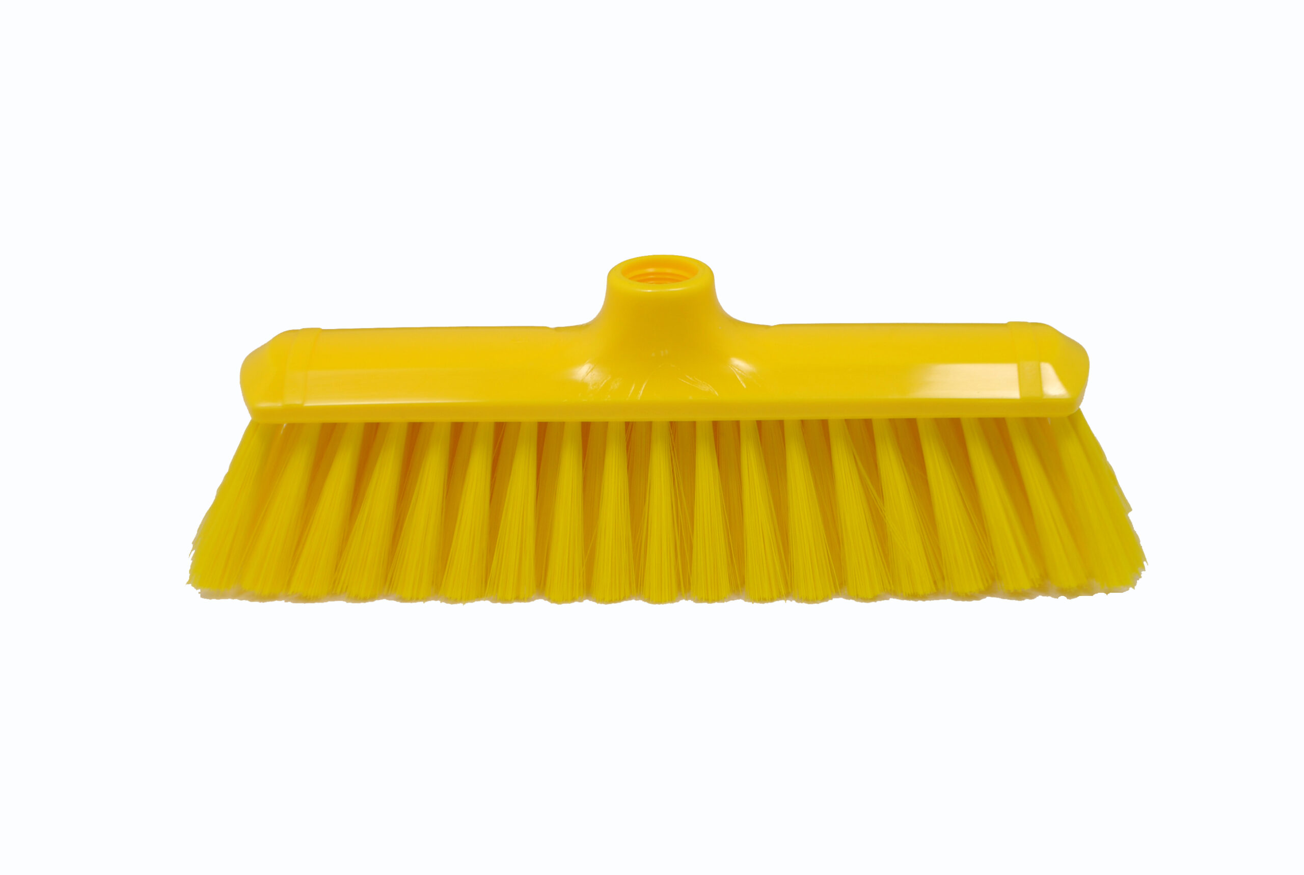 BALAI 290 MM 1/2 DUR, FIBRE POLYESTER COULEUR JAUNE, SUPPORT POLYPROPYLENE