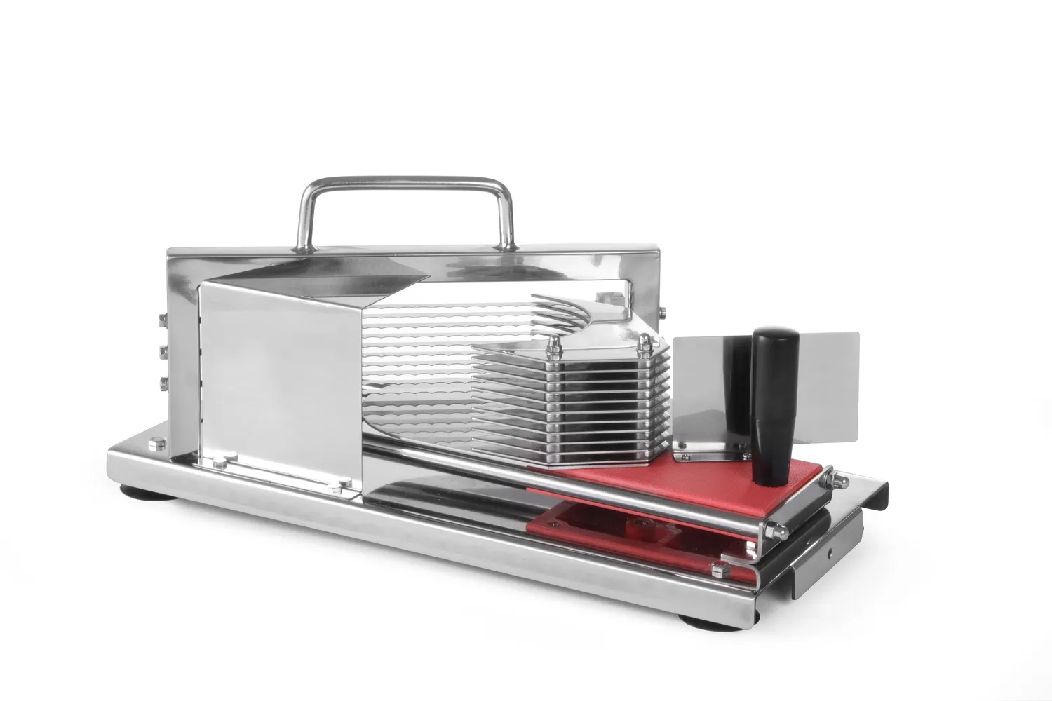 COUPE TOMATES EN RONDELLES, EP. DE COUPE 5 MM TOUT INOX, 4 VENTOUSES POUR FIXATION SUR TABLE