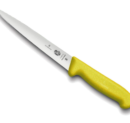 COUTEAU DENERVER VICTORINOX MANCHE JAUNE SURMOULE LONGUEUR DE LAME FLEXIBLE: L-200 MM