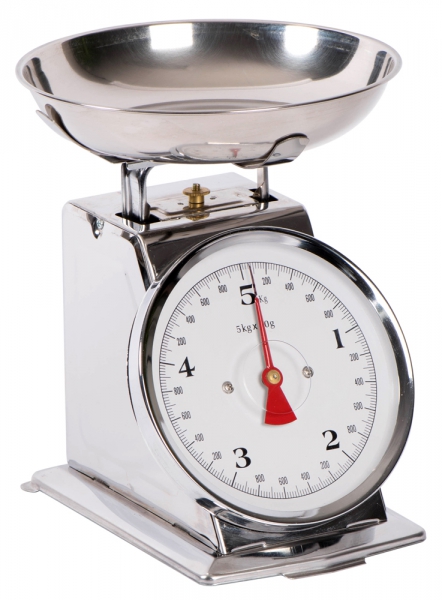 BALANCE MECANIQUE AVEC BOL INOX AMOVIBLE D.200 MM CORPS ET BOL EN INOX, PORTEE 5KG MAX, 20 G