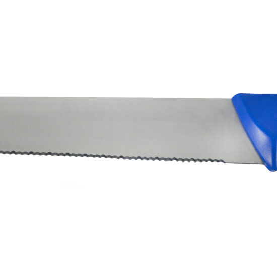 COUTEAU A  POISSON MICRODENTE LAME L-330 MM MANCHE BLEU SURMOULE