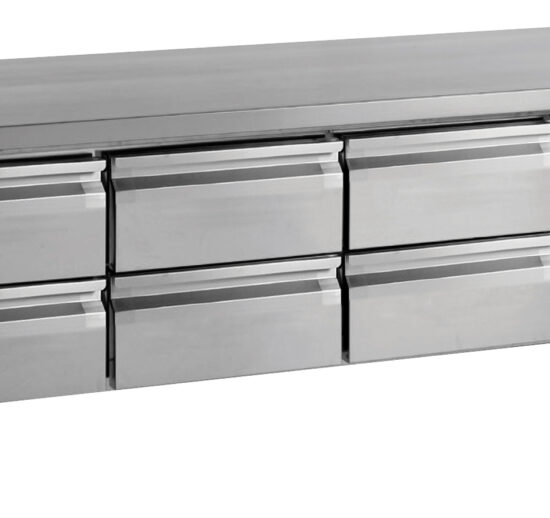 SOUBASSEMENT REFRIGERE -2/+8°C, 3X2 TIROIRS POUR BAC GASTRO GN1/1