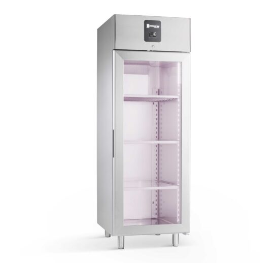 ARMOIRE D'AFFINAGE POUR CHARCUTERIE, PORTE VITREE CARROSSERIE INOX 304, 2 NIVEAUX D'ETAGERES AVEC
