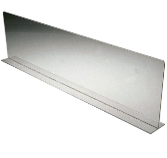 SEPARATION PLEXI INCOLORE 75X20 CM PIED PLAT BORDS ARR. EP. 3MM