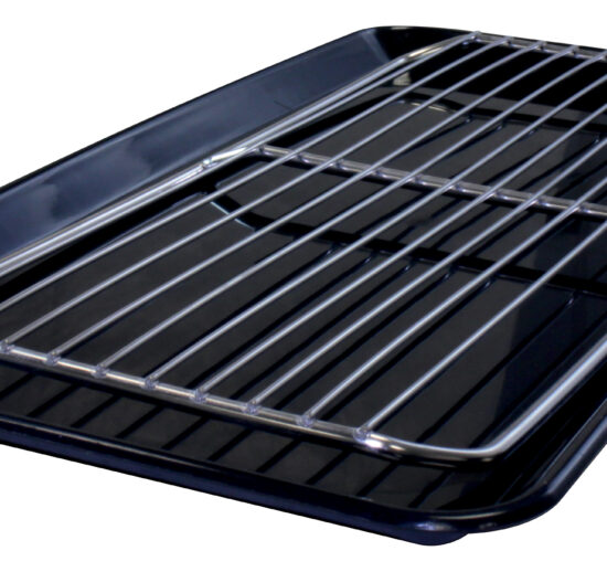 GRILLE INOX CAMBREE 1 TRAVERSE D.5MM 10 FILS D.2MM POUR PLATEAUX ABS 400X200 MM