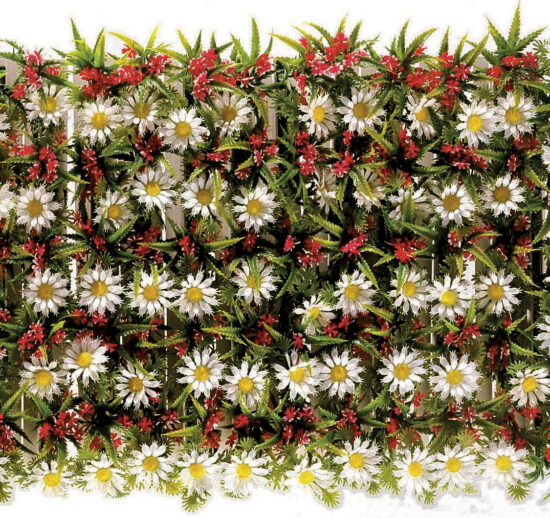 BOITE DE 12 PCS BARETTE PANACHE DE FLEURS L.250 MM
