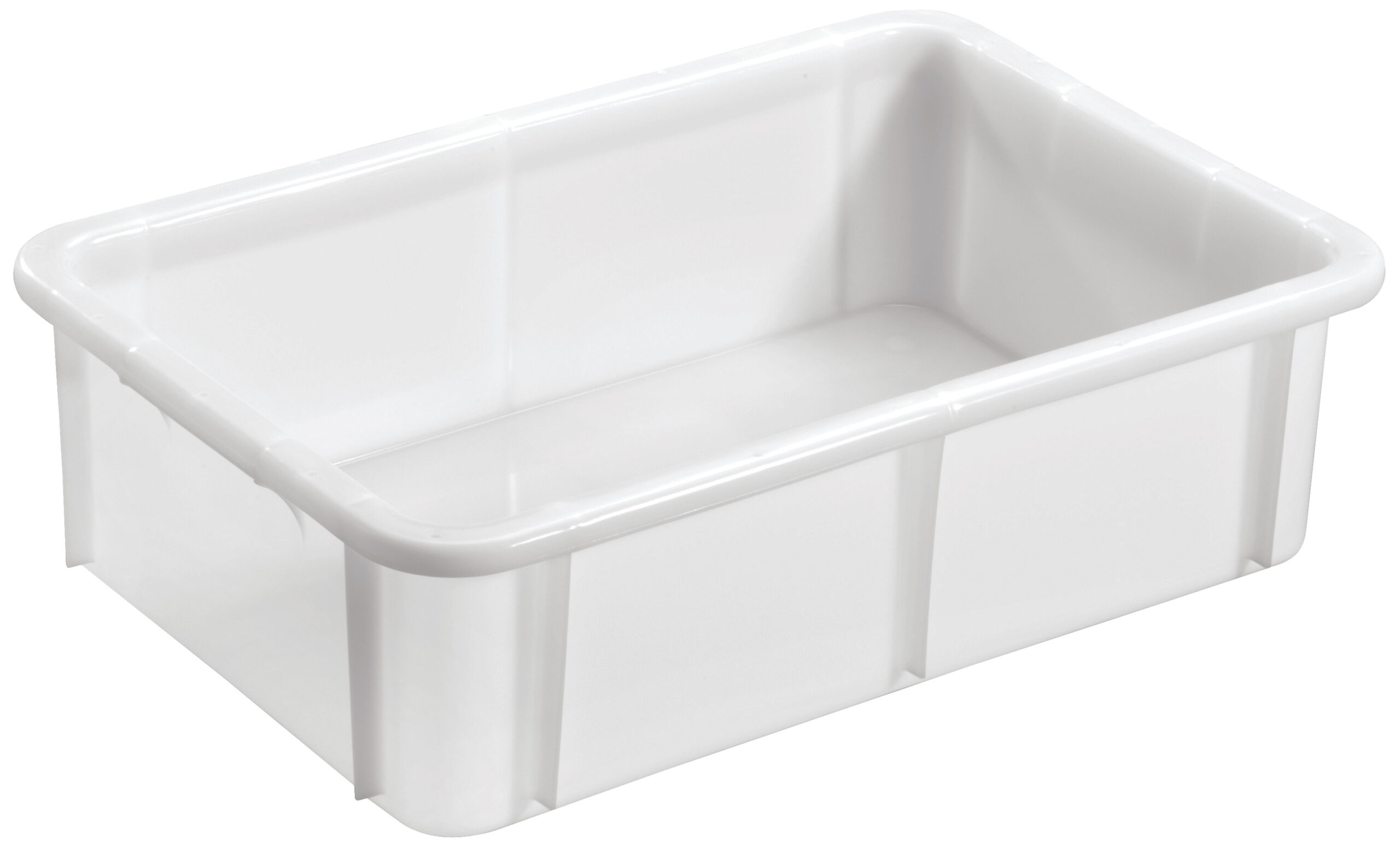 BAC ALIMENTAIRE A LEVAIN EN PEHD BLANC FOND ET PAROIS PLEIN, 30L.