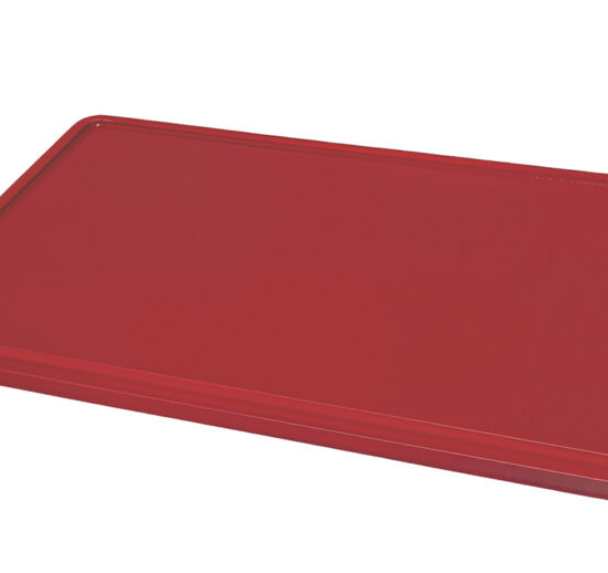 PLAQUE DE DECOUPE GN1/1 ROUGE POLYETHYLENE HD500 - AVEC RIGOLES ET PATINS ANTIDERAPANTS