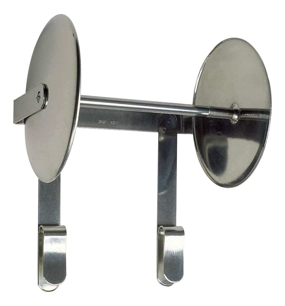 PORTE ROLLS INOX A SUSPENDRE SUR BARRE A DENTS 50X10 MM, POUR ROLL DE L-150 MM