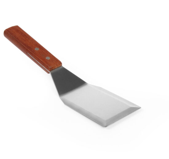 SPATULE A HAMBURGER INOX, MANCHE BOIS
