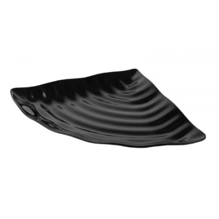 PLAT MELAMINE NOIR ONDULE 1/4 DE ROND CURVED WAVY