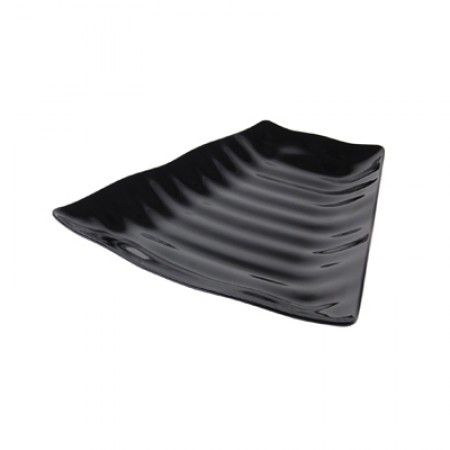 PLAT MELAMINE NOIR ONDULE 1/4 DE ROND CURVED WAVY