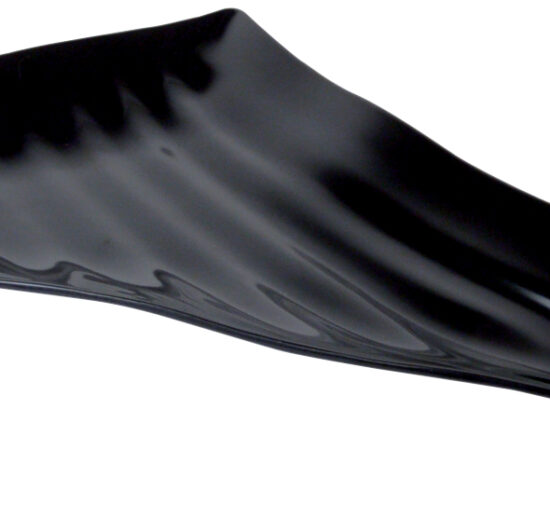 PLAT MELAMINE NOIR ONDULE TRIANGULAIRE 'R' CURVED WAVY