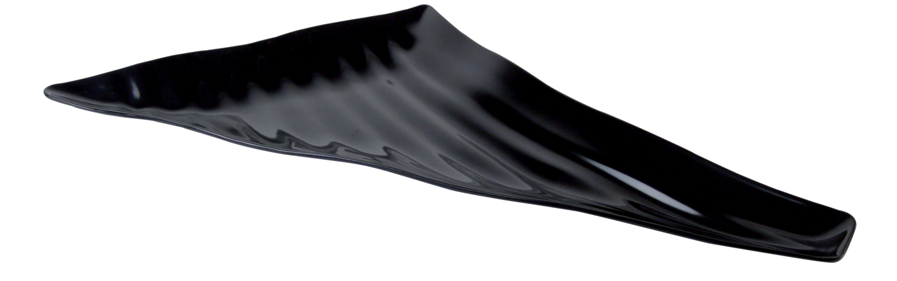 PLAT MELAMINE NOIR ONDULE TRIANGULAIRE 'R' CURVED WAVY