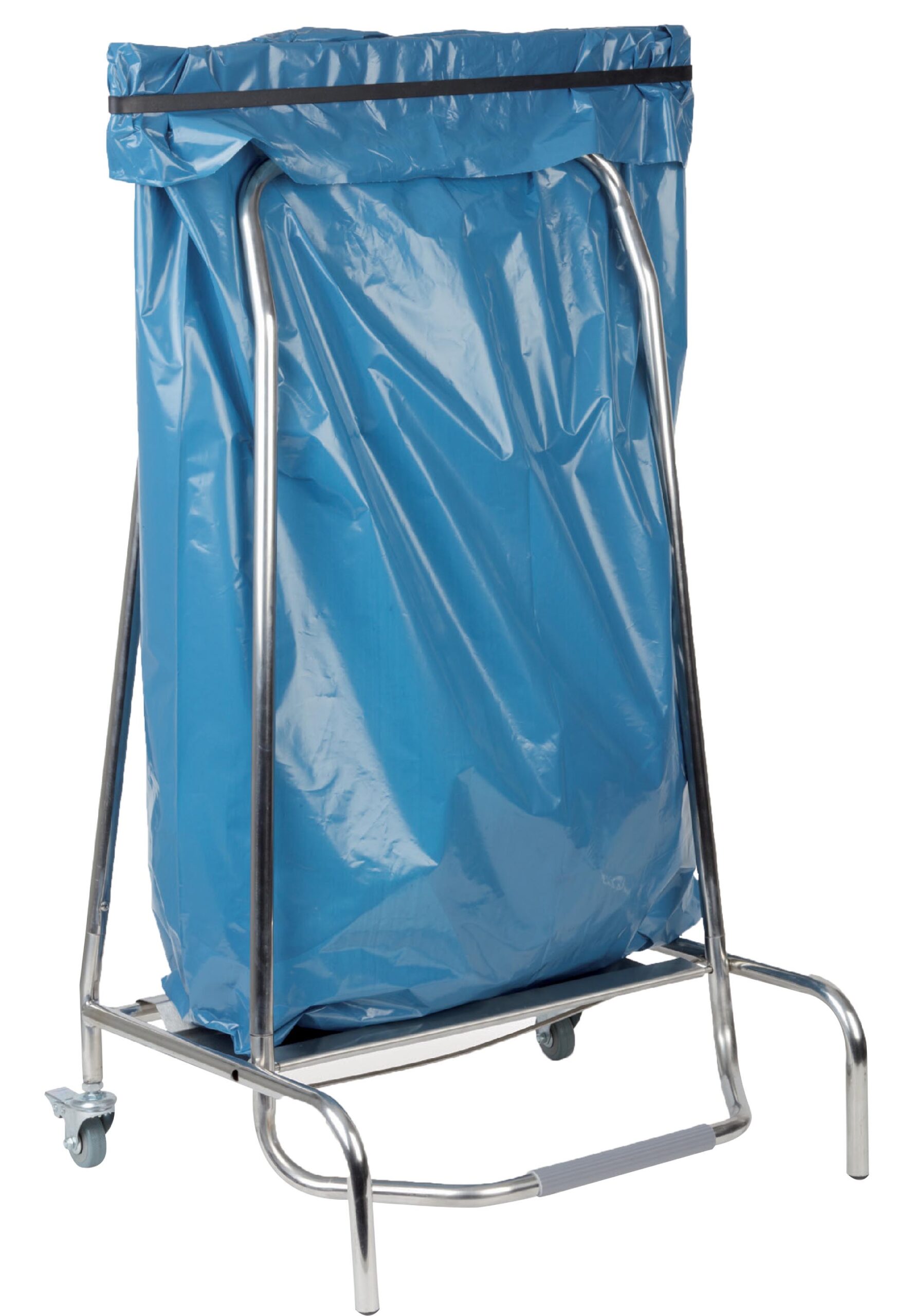 POUBELLE CISEAU INOX, LARGEUR DE PINCE DE 600MM POUR SAC 110 L, ELASTIQUE DE MAINTIEN DU SAC