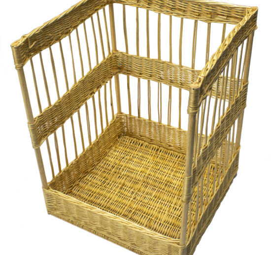 CORBEILLE OSIER BLANC 58X58CM H.740X140 MM POUR BAGUETTES DANS MEUBLE A PAIN