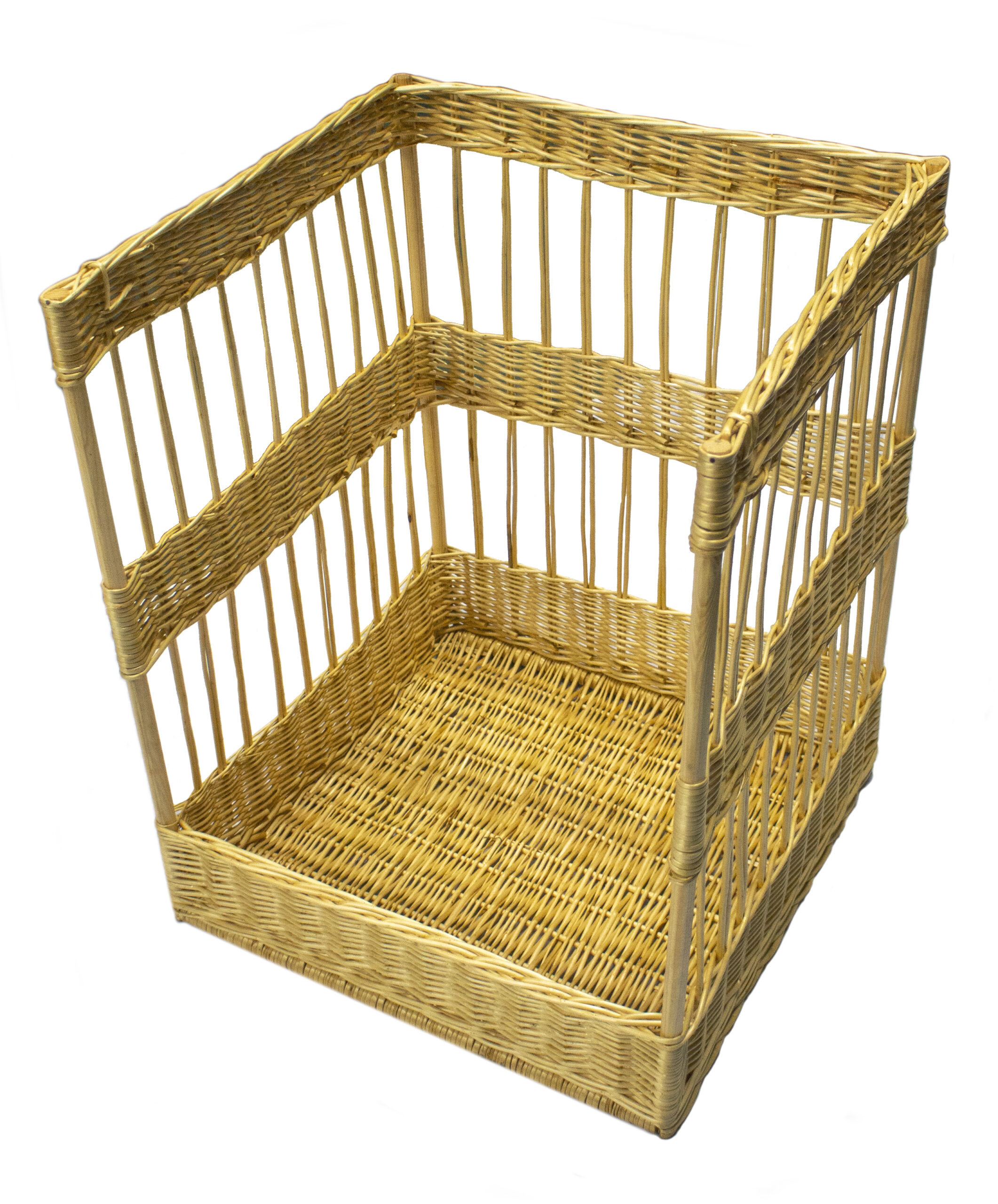 CORBEILLE OSIER BLANC 58X58CM H.740X140 MM POUR BAGUETTES DANS MEUBLE A PAIN