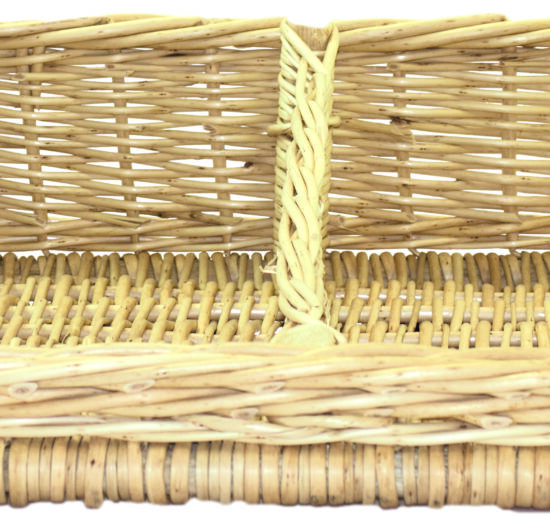 PANIERE OSIER BLANC SAUCISSON 495X400MM ARRIERE 140MM AVANT 50MM