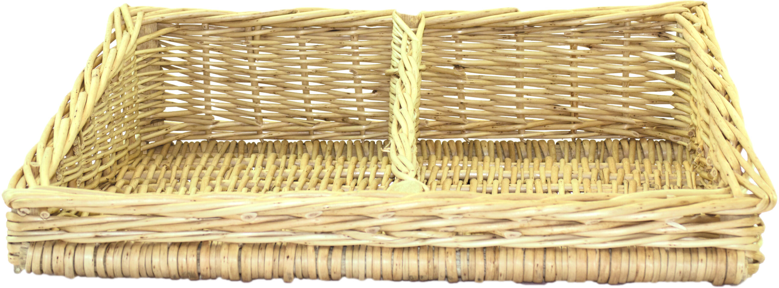 PANIERE OSIER BLANC SAUCISSON 495X400MM ARRIERE 140MM AVANT 50MM