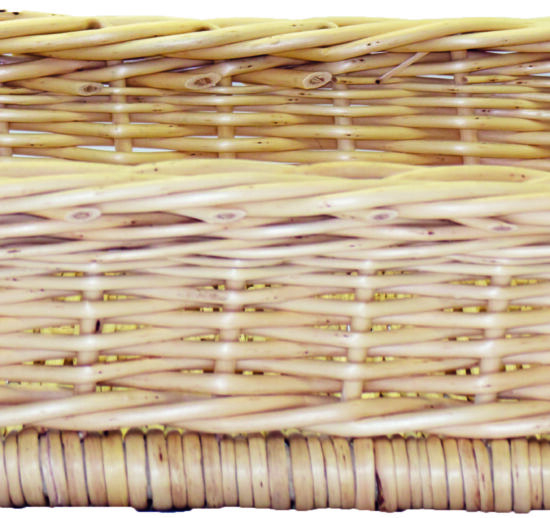 CORBEILLE OSIER BLANC 30X20CM H.10CM POUR SAUCISSON A POSER SUR ETAGERE ILOT