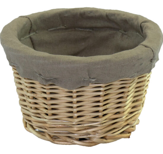 BANNETON ROND BOULE ENTOILE DIAM.17CM OSIER BLANC