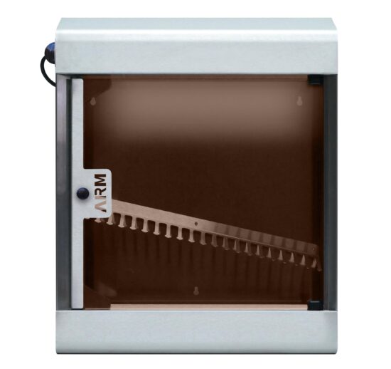ARMOIRE DE STERILISATION A COUTEAUX TOIT PENTE CAP.20 COUTEAUX, AVEC SUPPORT PEIGNE, MINUTERIE,