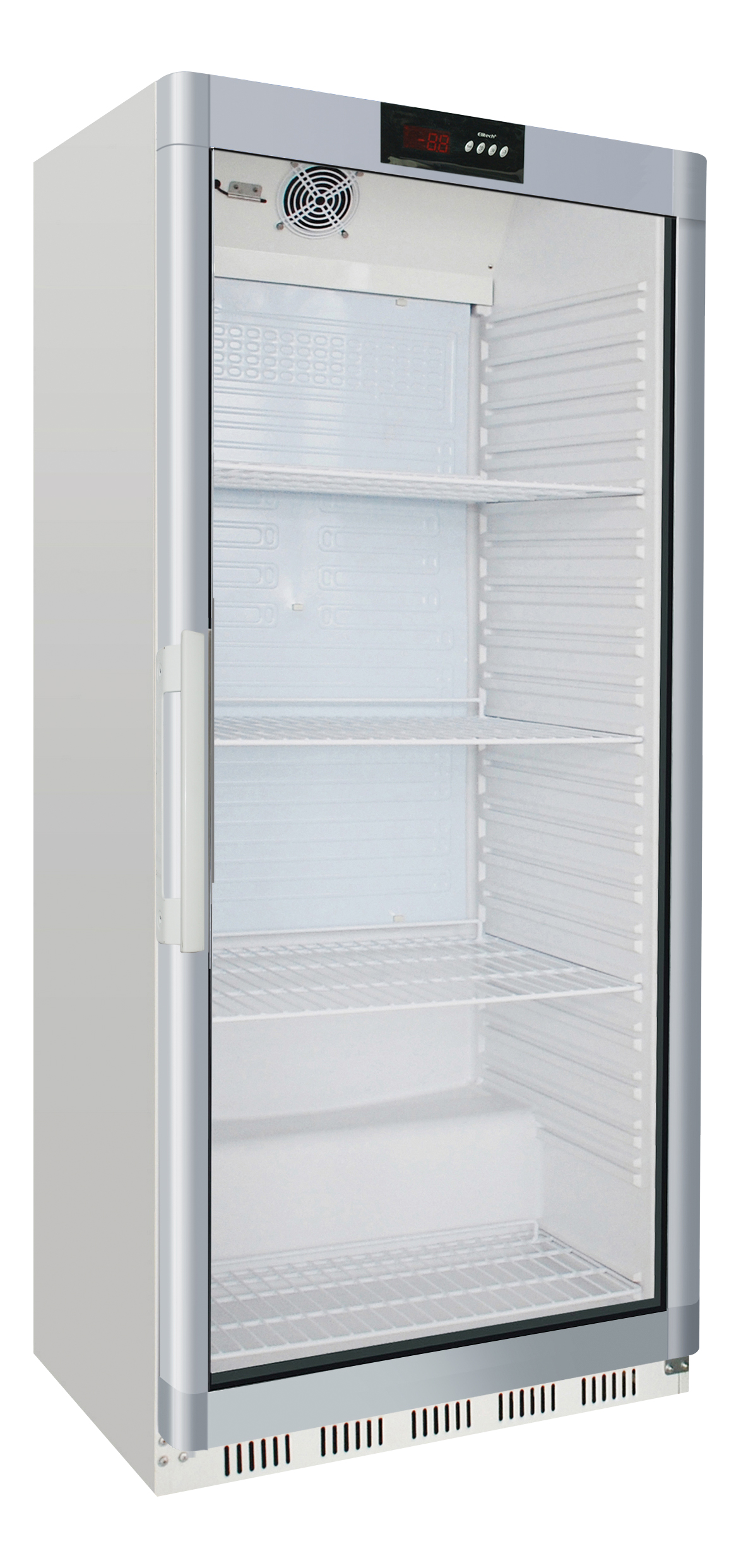 ARMOIRE REFRIGEREE BLANCHE PORTE VITREE , +2/+8°C AVEC 3+1 CLAYETTES, FERMETURE A CLE