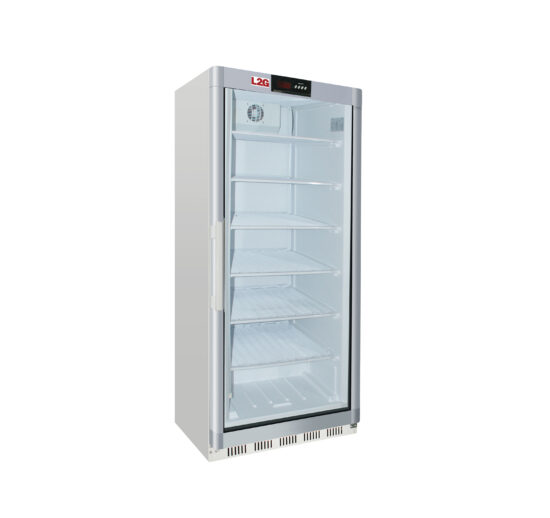 ARMOIRE REFRIGEREE BLANCHE PORTE VITREE -18/-24°C AVEC 7 CLAYETTES, FERMETURE A CLE