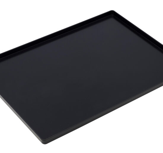PLATEAU POLYCARBONATE NOIR BORDS DROITS