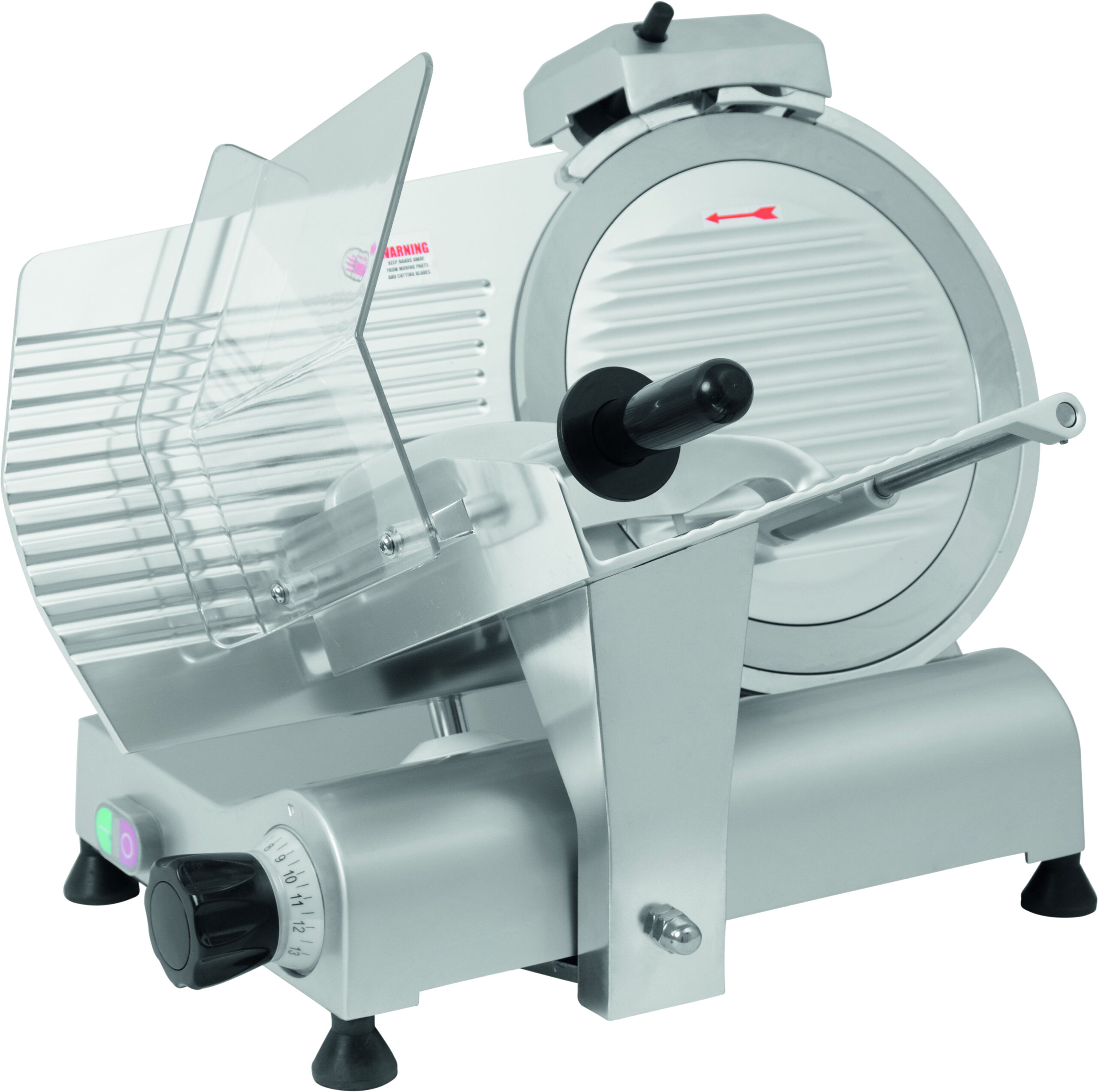 TRANCHEUR ALUMINIUM A COURROIE, LAME DIAM. 300 MM AVEC AFFUTEUR FIXE, CAP. DE COUPE 225X270 MM