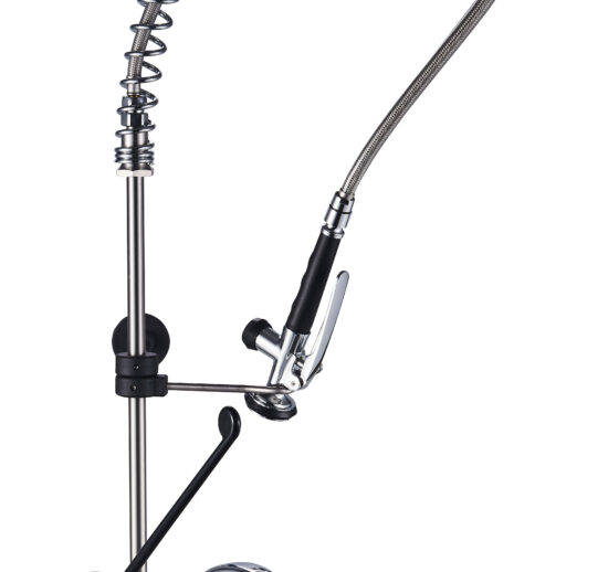 DOUCHETTE MITIGEUR MONOTROU POUR PLONGE, AVEC CDC ORIENTABLE, LEVIER CLINIQUE, DOUCHETTE POIGNEE