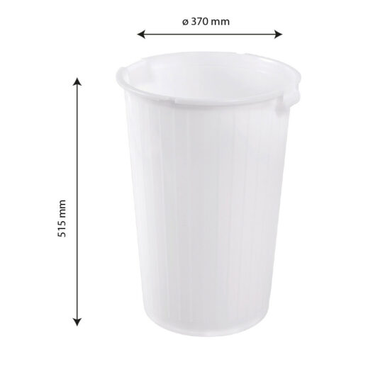 POUBELLE RONDE BLANCHE 35L PEBD SANS COUVERCLE