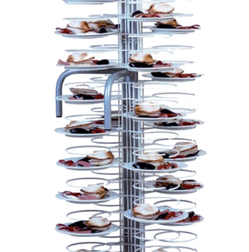 CHARIOT DE DRESSAGE, 96 ASSIETTES D.18/23 GRILLES CHROMEES