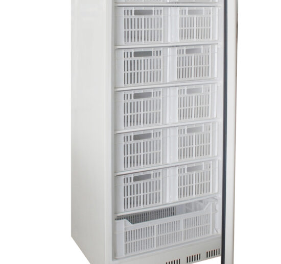 ARMOIRE REFRIGEREE BLANCHE, -18/-24°C AVEC 7 CLAYETTES EQUIPEES DE 13 PANIERS